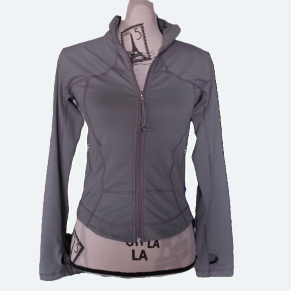 lululemon athletica Tops - COPY - Lululemon grey green vintage jacket zip size 4